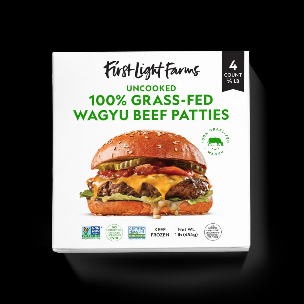 First Light Uncooked Grass-Fed Wagyu Beef Patties, 4 x 4 oz — product image 1