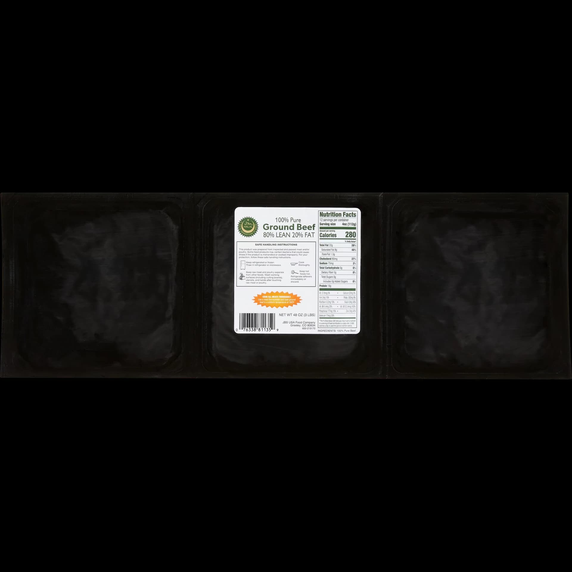 Halal Ground Beef, 80% Lean, 3 lbs — product image 1