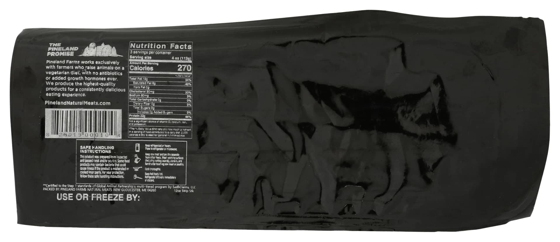 Pineland Farms Natural Meats, Strip Steak, 12 Ounce Tray Pack — product image 2