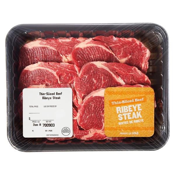 Thin-Sliced Beef Ribeye Steak, per lb — product image 1