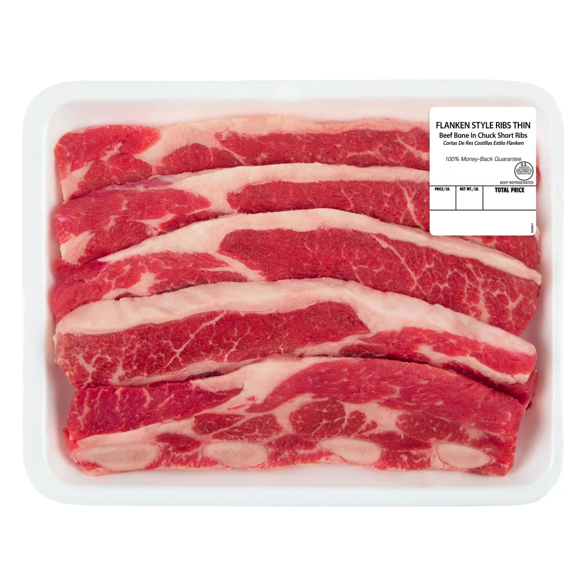 Flanken Style Beef Ribs, Thin Cut, Bone-In, 5 per Tray — product image 2