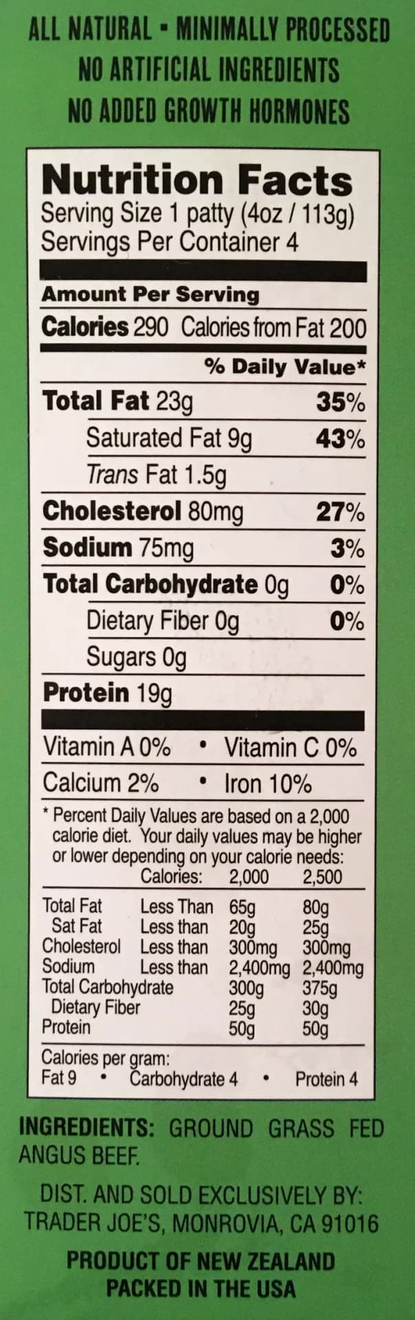 Uncooked Grass Fed Angus Beef Burgers 80% Lean / 20% Fat — product image 1