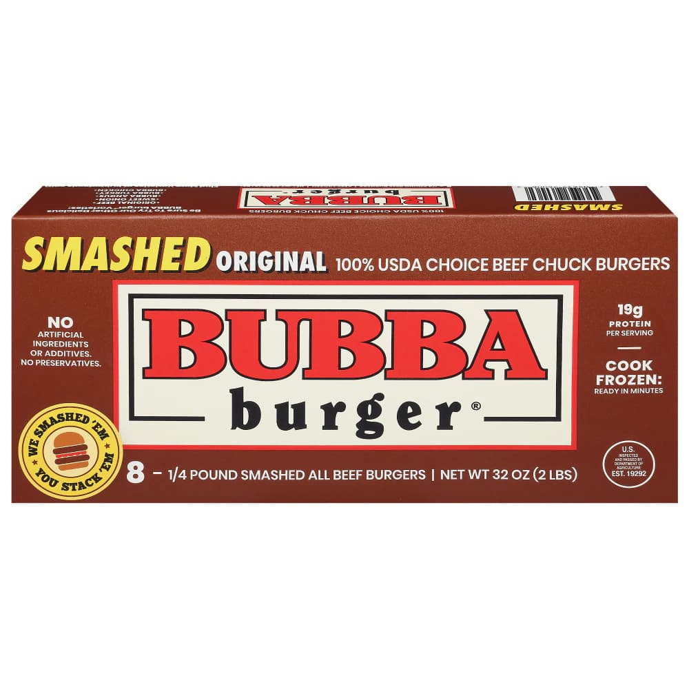 BUBBA Smashed Burgers, 100% USDA Choice Chuck Beef, 2 lb (Frozen) — product image 1