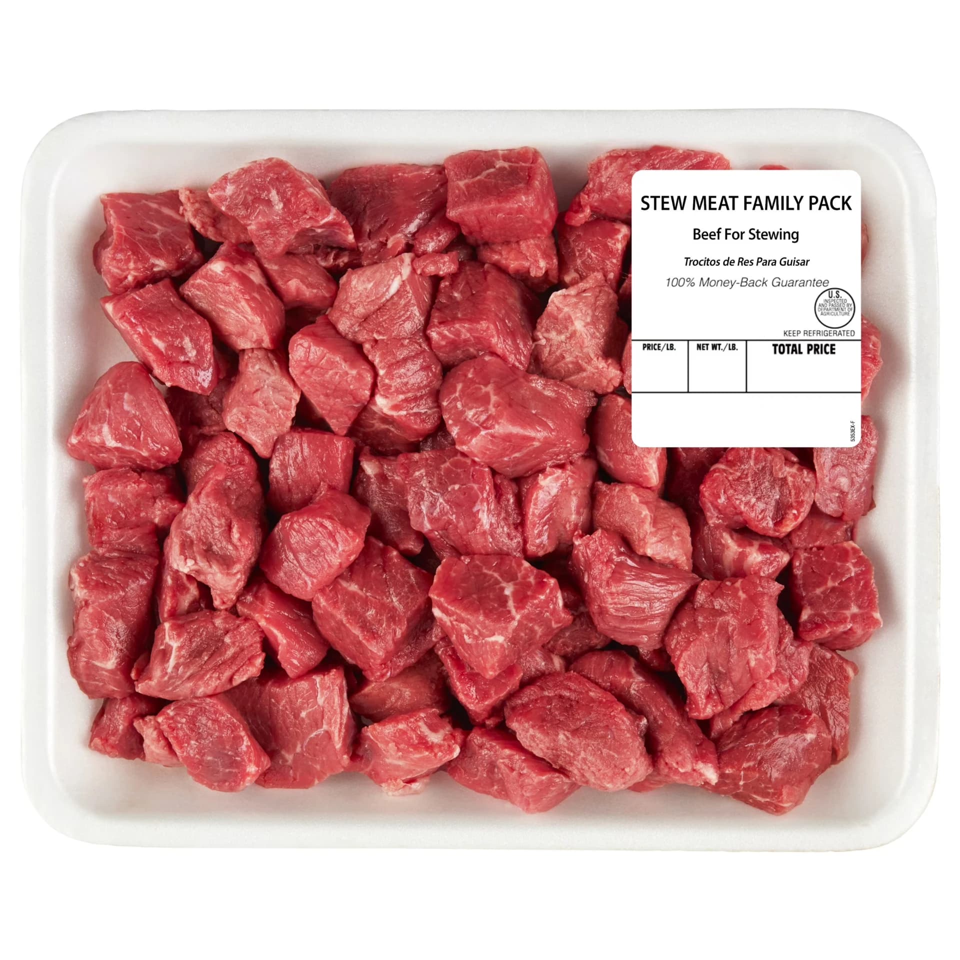 Beef Stew Meat, Tray, Family Pack, Fresh, 1.75 - 2.25 lb — product image 1