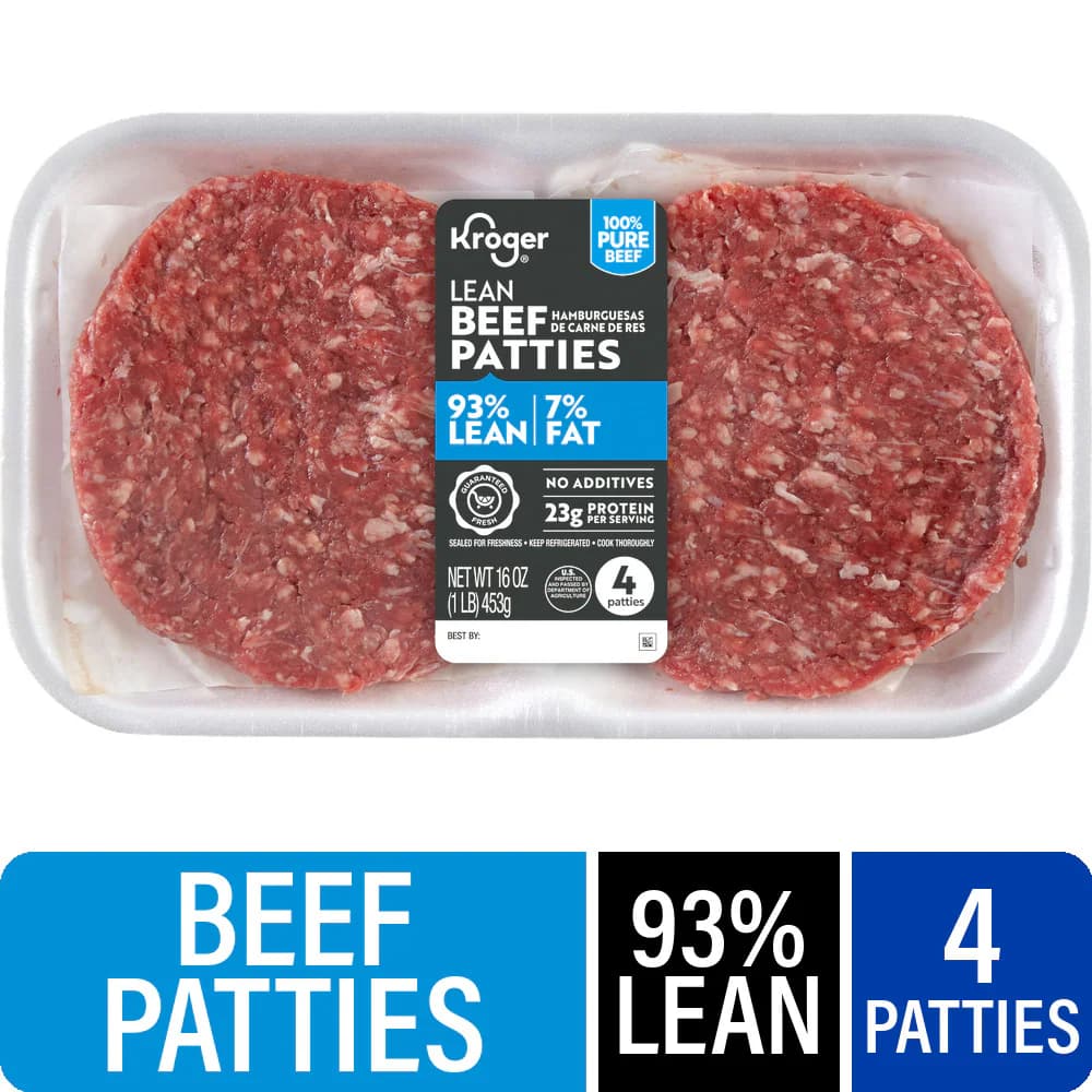 Kroger 93/7 Ground Beef Patties — product image 1