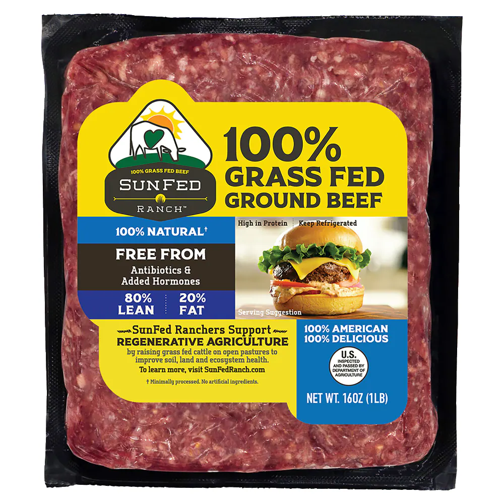 SunFed Ranch 100% Grass Fed Natural 80/20 Ground Beef — product image 1