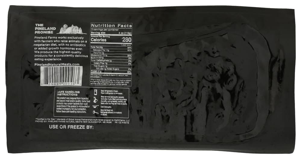 Pineland Farms Natural Meats Boneless Prime Beef Ribeye Steak, 12 oz — product image 2