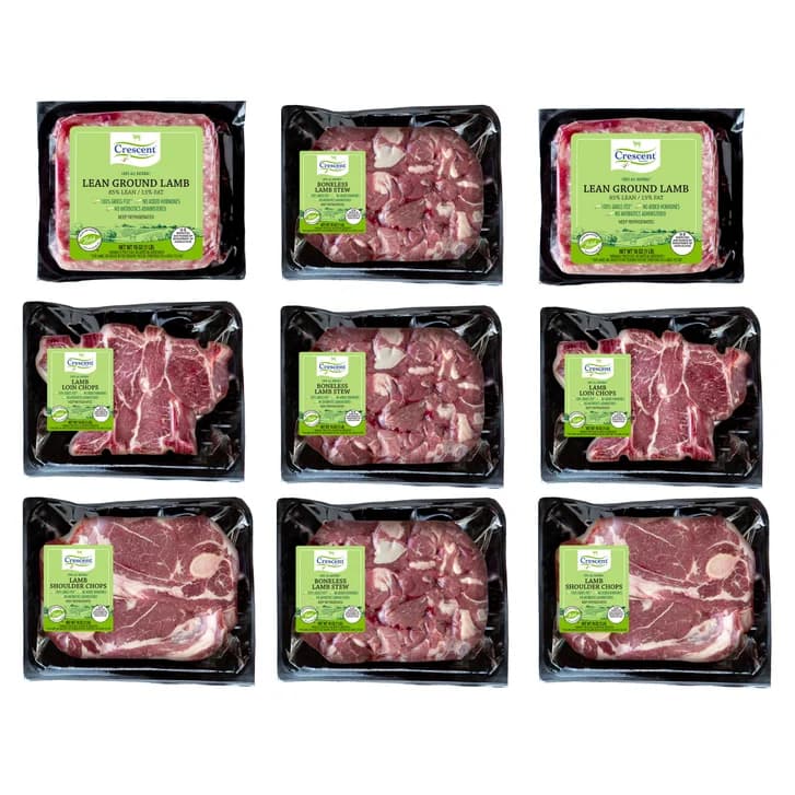 Crescent Foods Halal Hand-Cut Lamb Locker Pack - 9 Total Packs, 9 Lbs. Total — product image 1