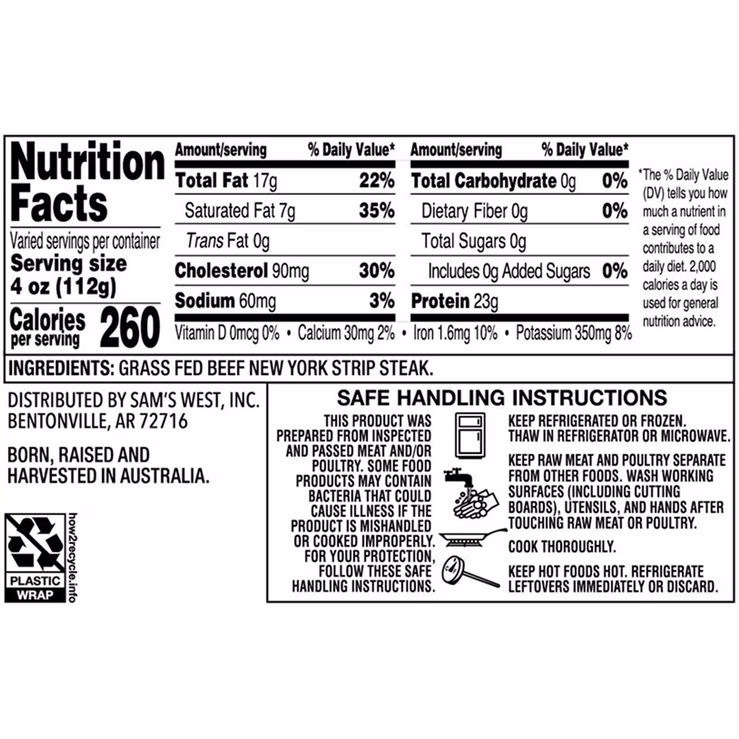 Member's Mark Grass Fed Beef NY Strip Steak, priced per pound — product image 2