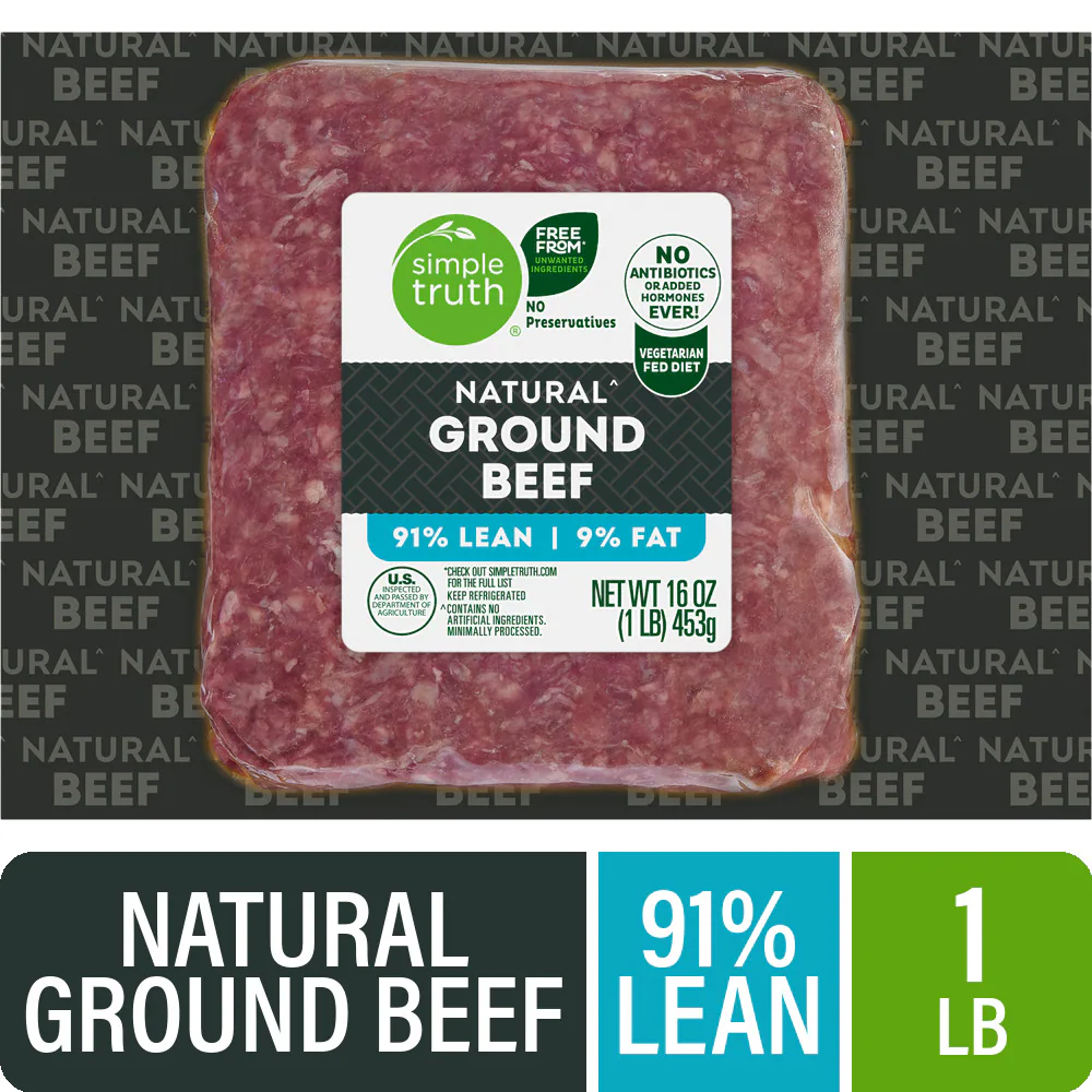 Simple Truth 91/9 Natural Ground Beef, 1 lb — product image 1