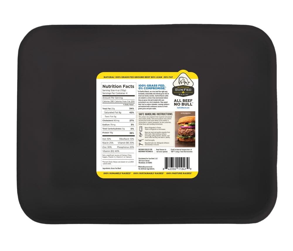 SunFed Ranch 80/20 Grass Fed Ground Beef — product image 2