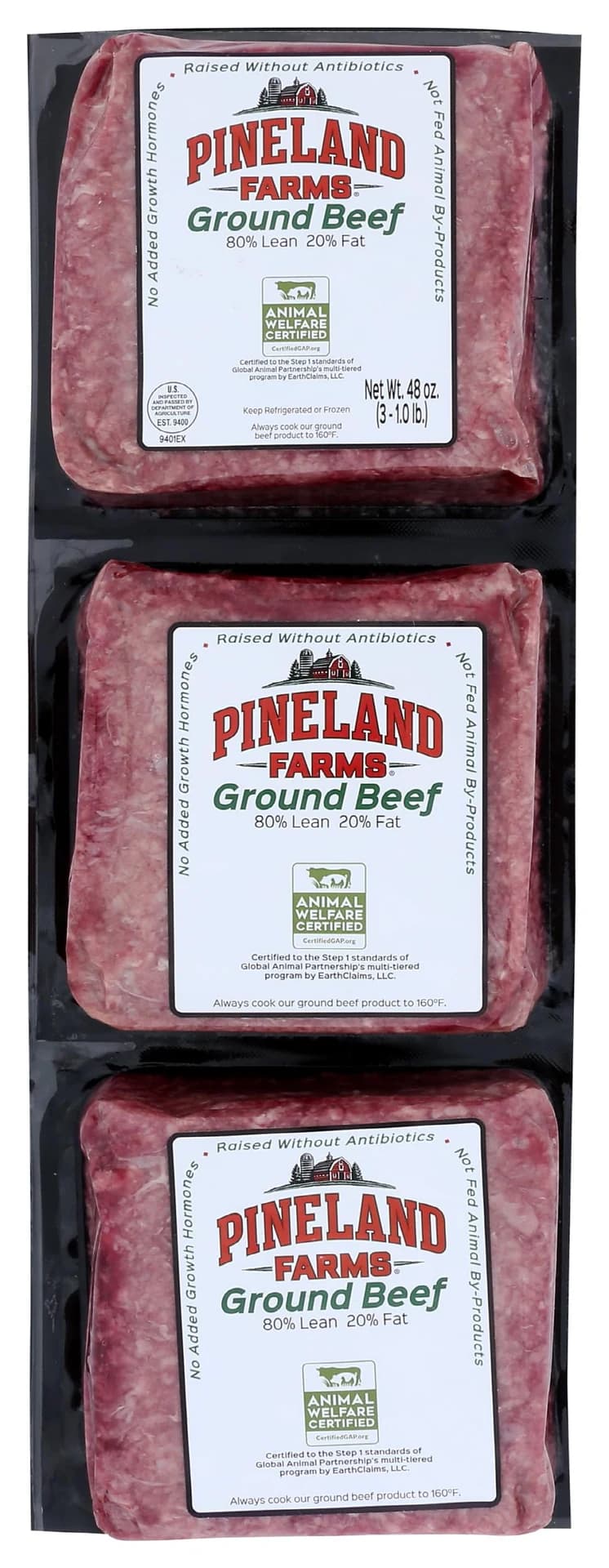Pineland Farms Natural Meats Value Pack Ground Beef 80/20, 48 oz — product image 1