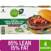 Simple Truth® 85/15 Natural 100% Grass-Fed Beef Burgers — product image 1