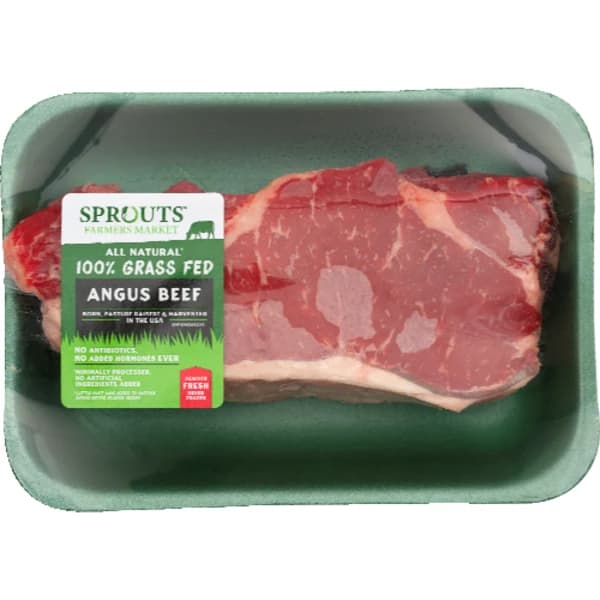 Sprouts 100% Grass-Fed Fresh Boneless Angus Beef New York Steak — product image 1