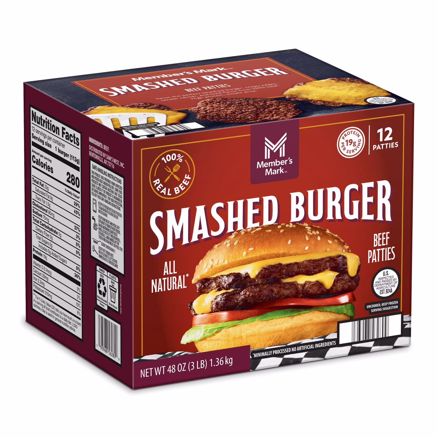 Member's Mark Smashed Burgers, Frozen, 12 ct. — product image 1