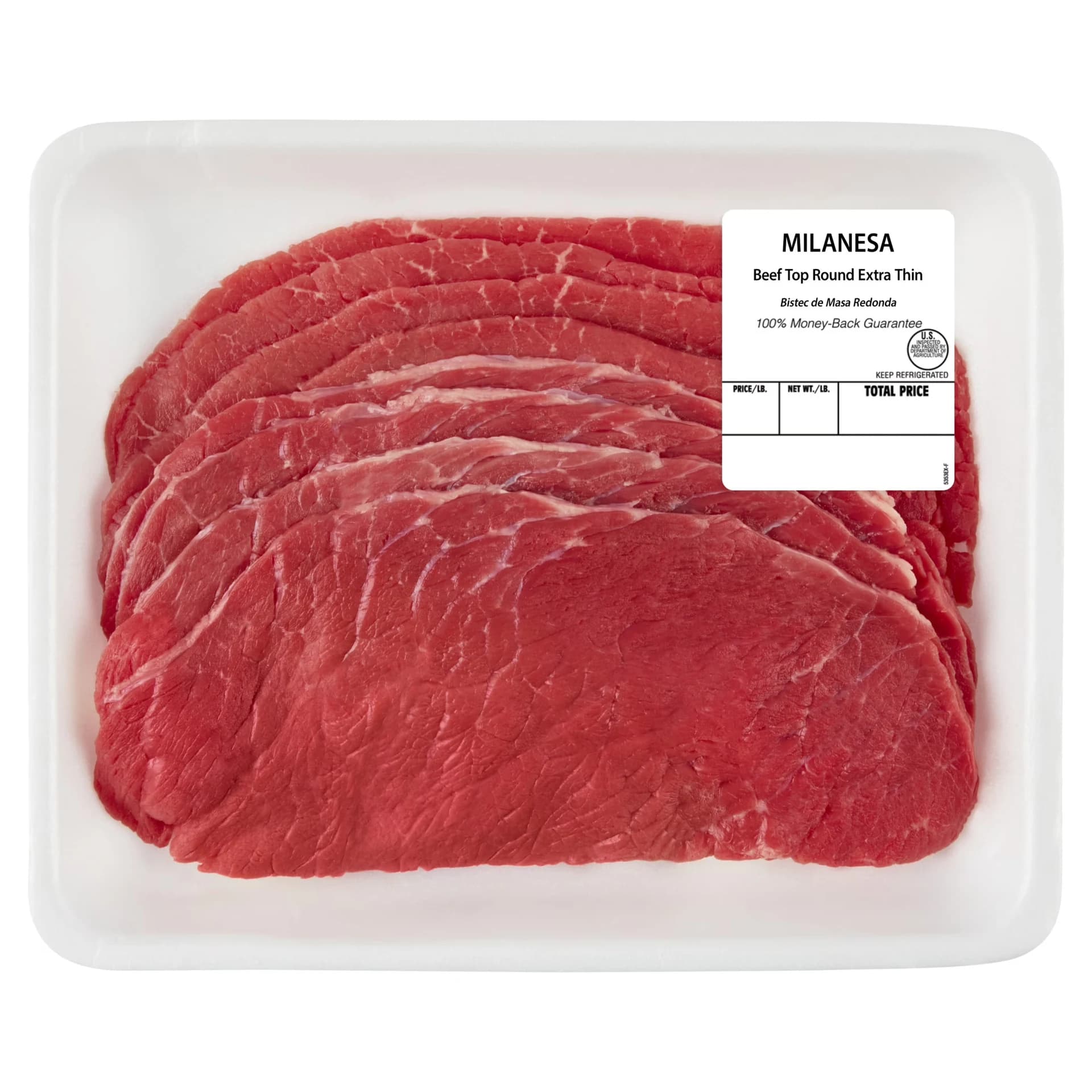 Top Round Beef for Milanesa, 7 per Tray, Fresh, 0.95-2.3 lb — product image 1