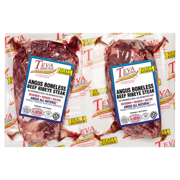 Teva Glatt Kosher Angus Boneless Ribeye Steak, 2-count — product image 1
