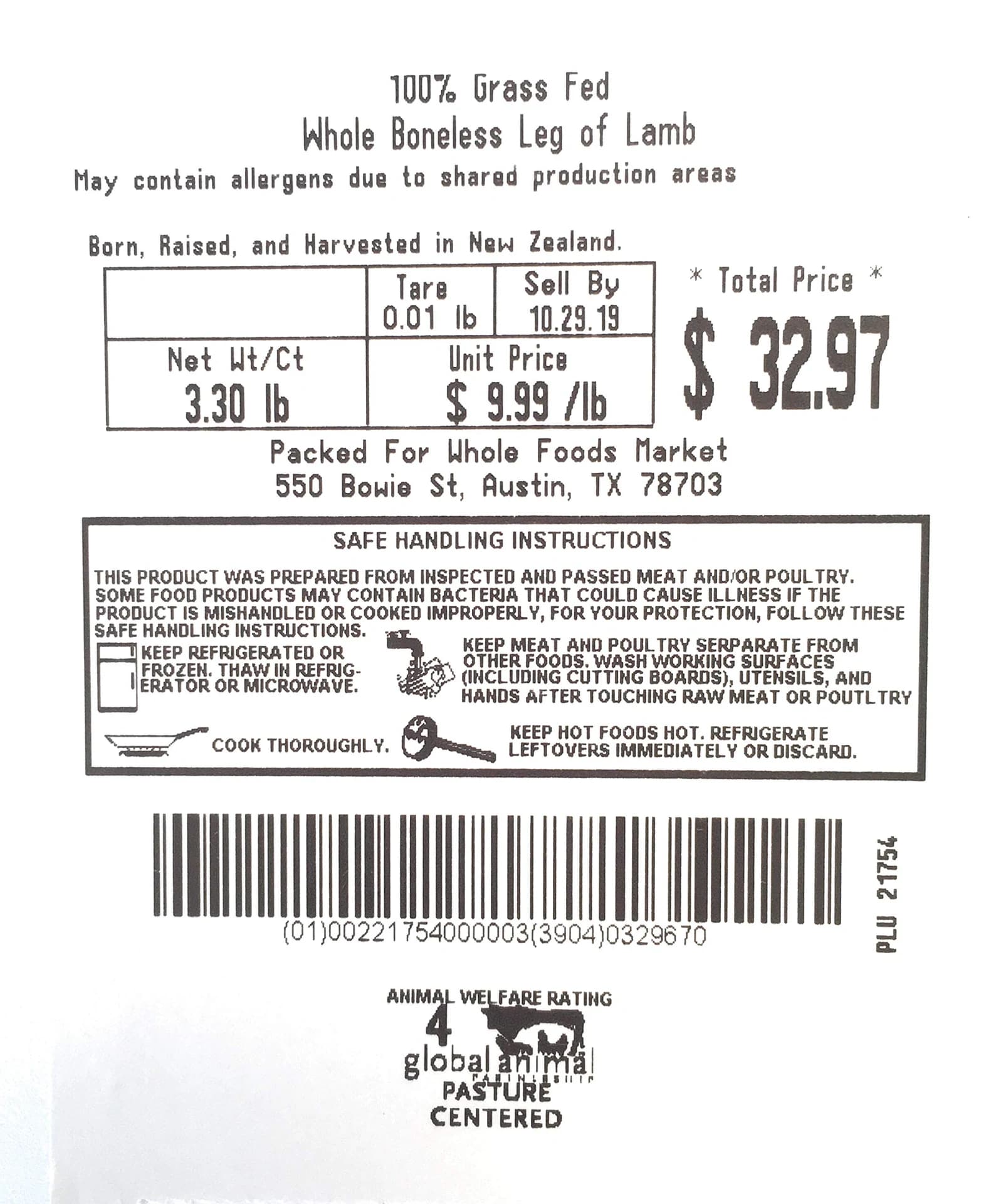 100% Grass-Fed Boneless Leg of Lamb — product image 3