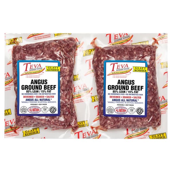 Teva Glatt Kosher Angus Ground Beef, 2-count — product image 1