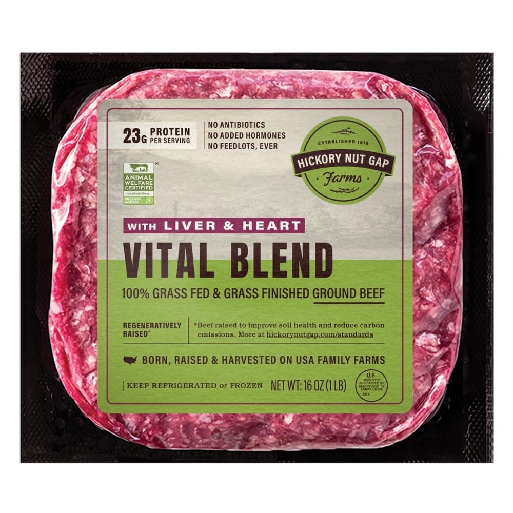 Hickory Nut Gap Frozen Ground Beef Liver Heart 80/20 Pasture Step 4, 16 oz — product image 2