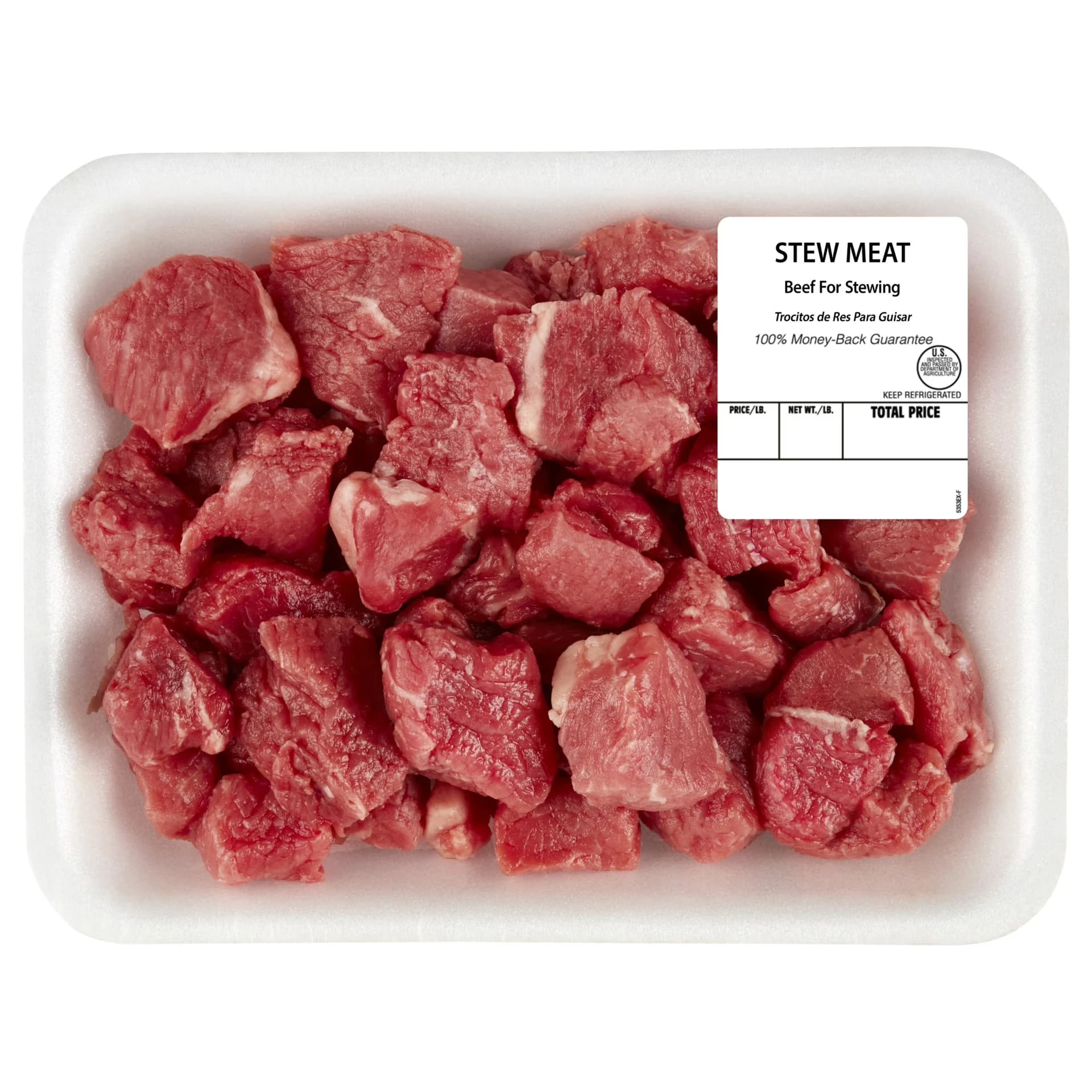 Beef Stew Meat, Tray, Fresh, 0.30 - 0.75 lb — product image 1