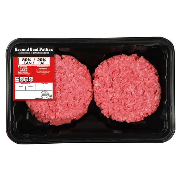 USDA 80% Lean 20% Fat Ground Beef Patties - 4 Count — product image 1