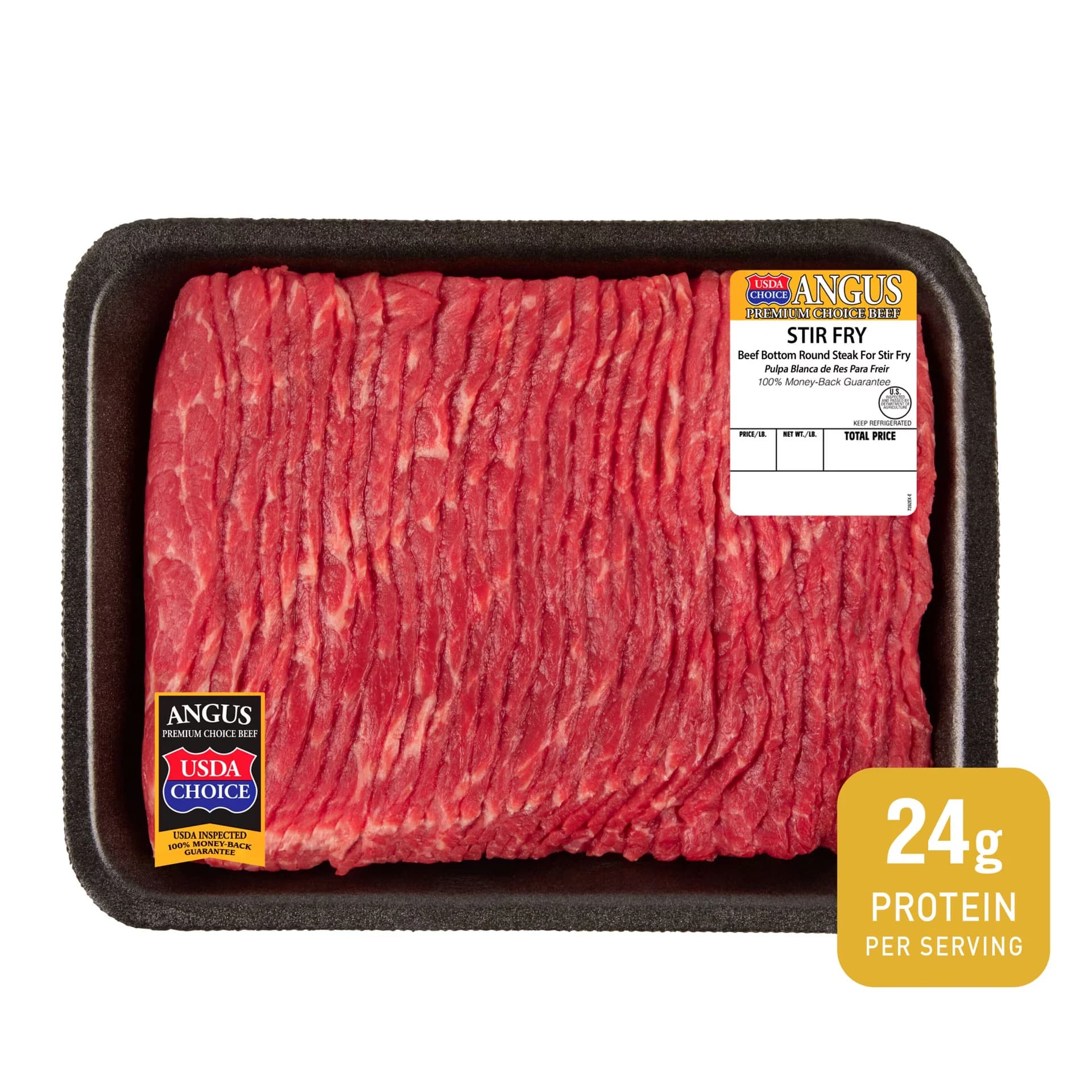 Bottom Round for Stir Fry, Choice Angus Beef, Tray, Fresh, 0.75 - 1.35 lb — product image 1