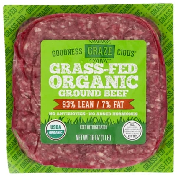 Goodness Grazecious Organic Grass-Fed 93% Lean Fresh Ground Beef — product image 1