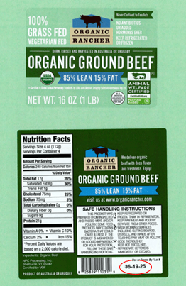 Organic Rancher, Organic Ground Beef 85% Lean/15% Fat, 100% Grass Fed & Grass Finished, USDA Organic, Pasture Raised Free Range, 1 lb — product image 4