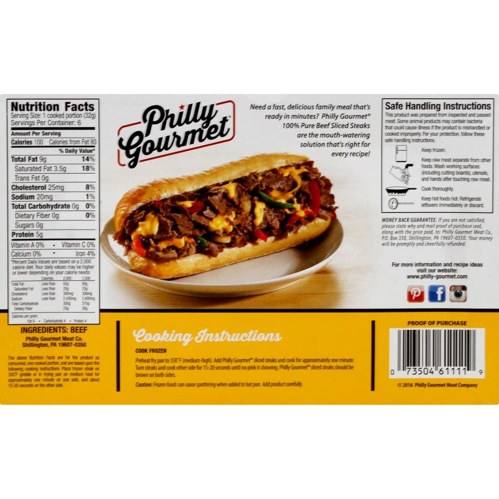 Philly Gourmet® 100% Beef Sliced Steaks — product image 3