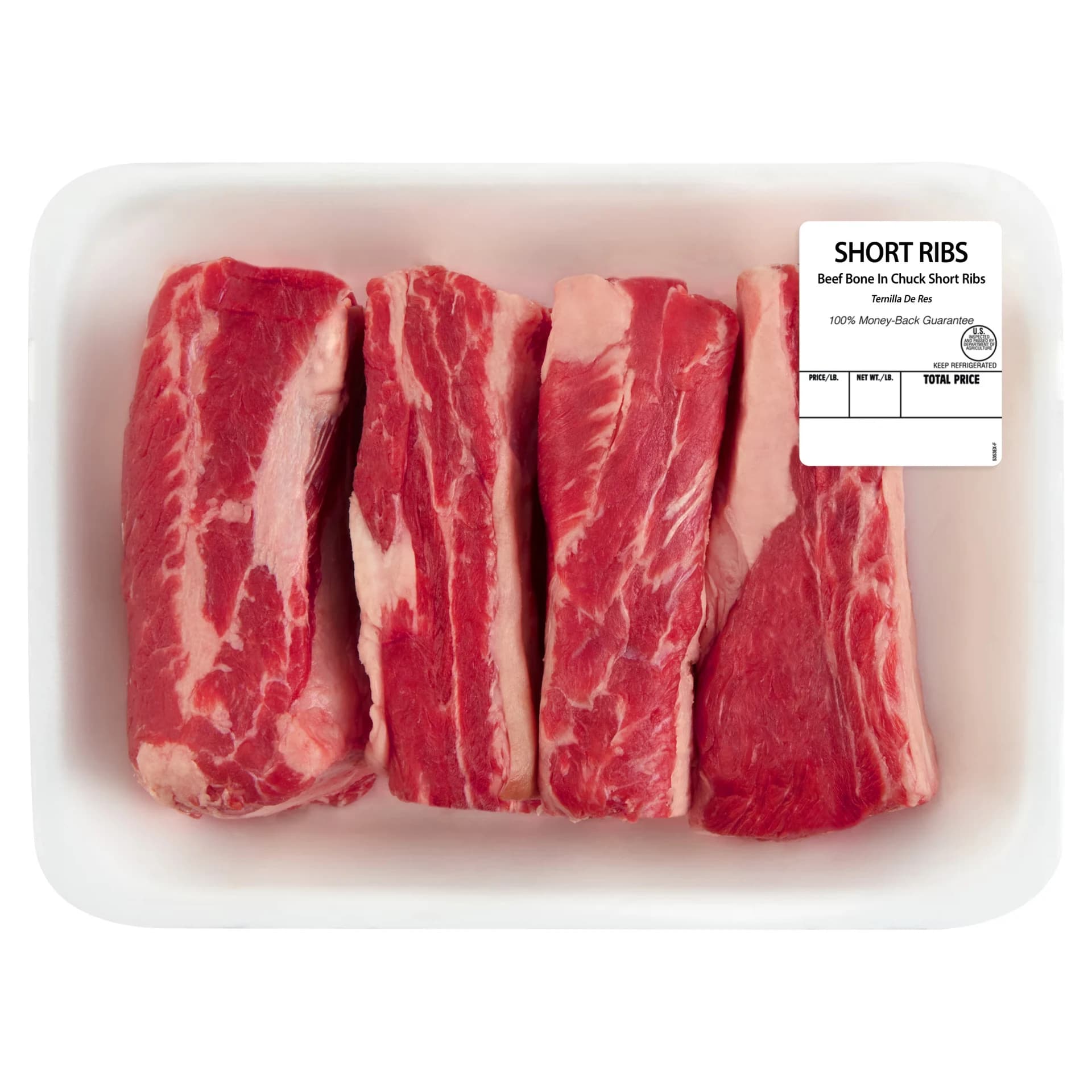 Chuck Beef Short Ribs, Bone-In, 3-4 per Tray, Fresh — product image 1