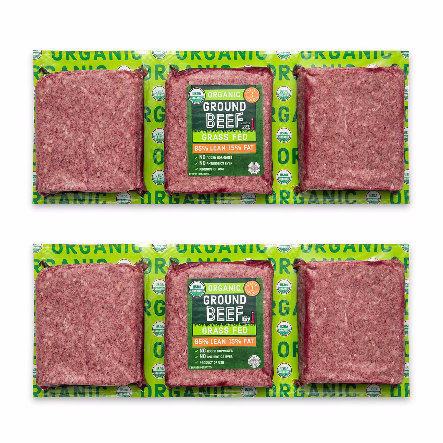 Member's Mark 85/15 Organic Grass Fed Ground Beef, Frozen, 1 lb., 6 pk. — product image 1