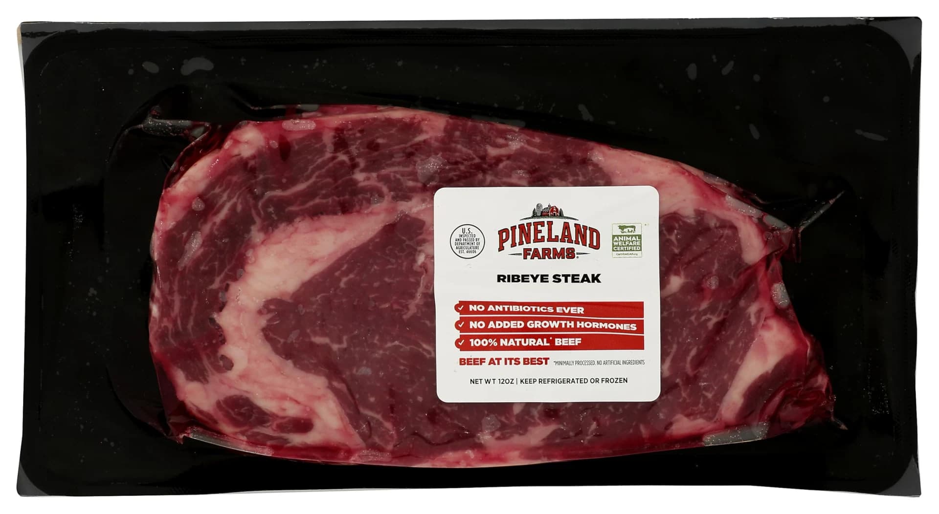 Pineland Farms Natural Meats, Beef Ribeye Steak Boneless Step 1, 12 Ounce — product image 1