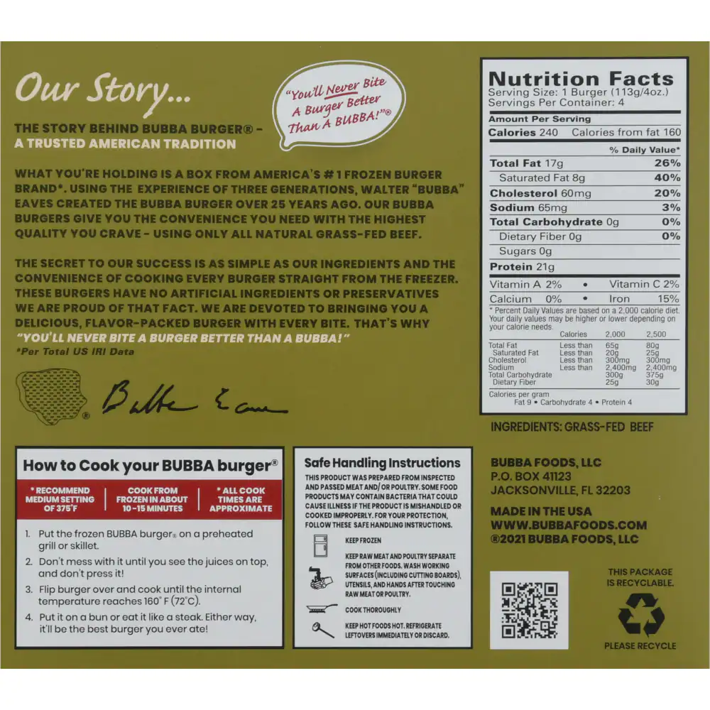 Bubba Burger Gluten Free Grass Fed Beef Burger — product image 3