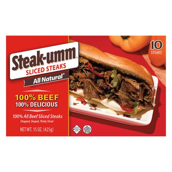 Steak-umm 100% Beef Sliced Steaks, 10 Steaks, 15 oz — product image 1