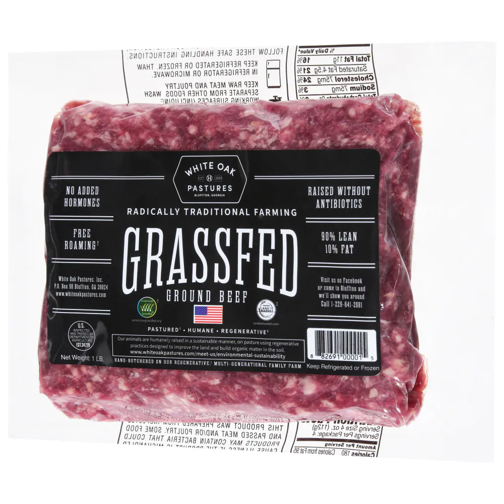 White Oak Pastures 90/10 Grassfed Ground Beef — product image 1