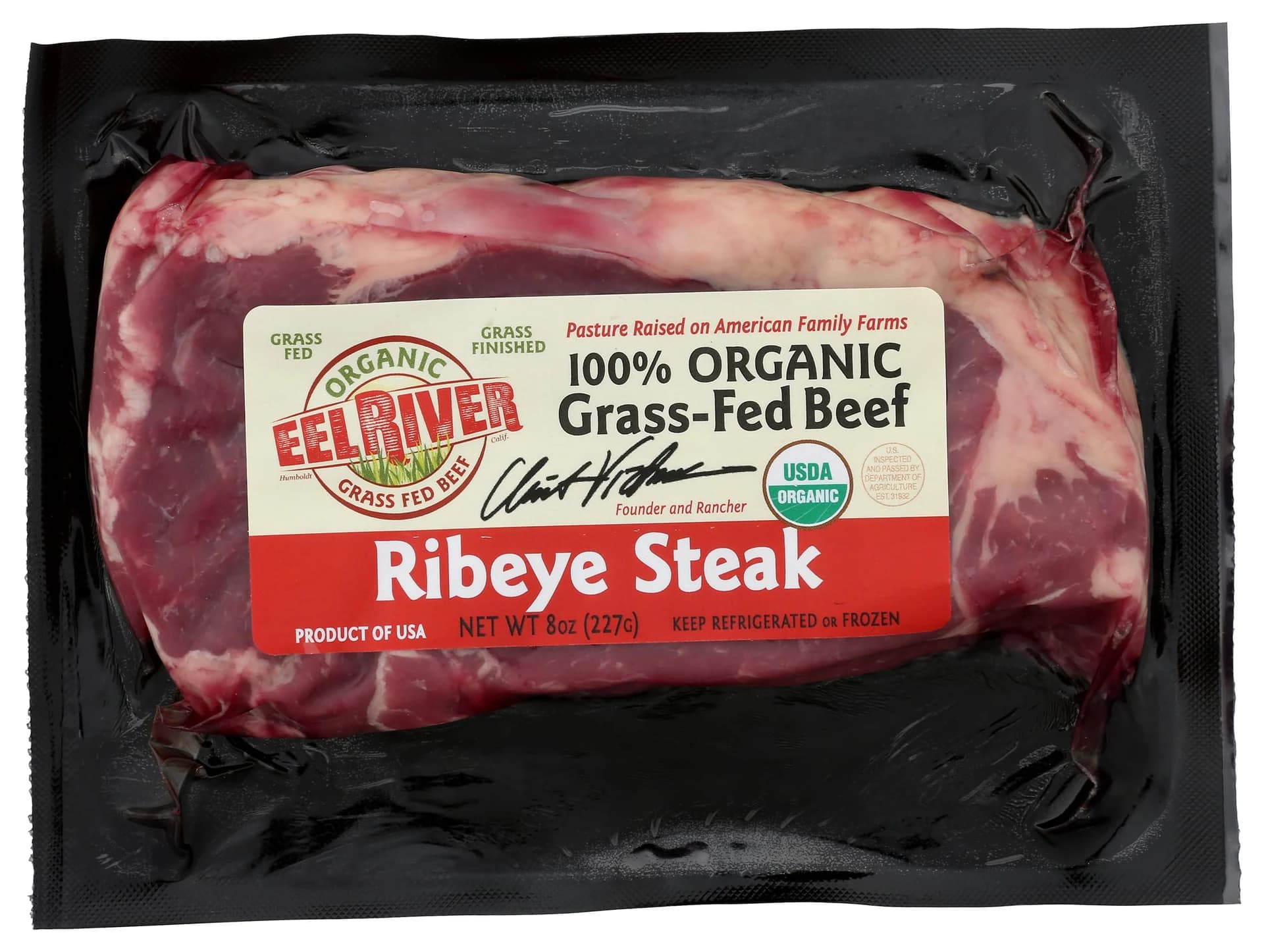 Eel River Organic Grass-Fed Boneless Ribeye Step 4, 8 oz — product image 1