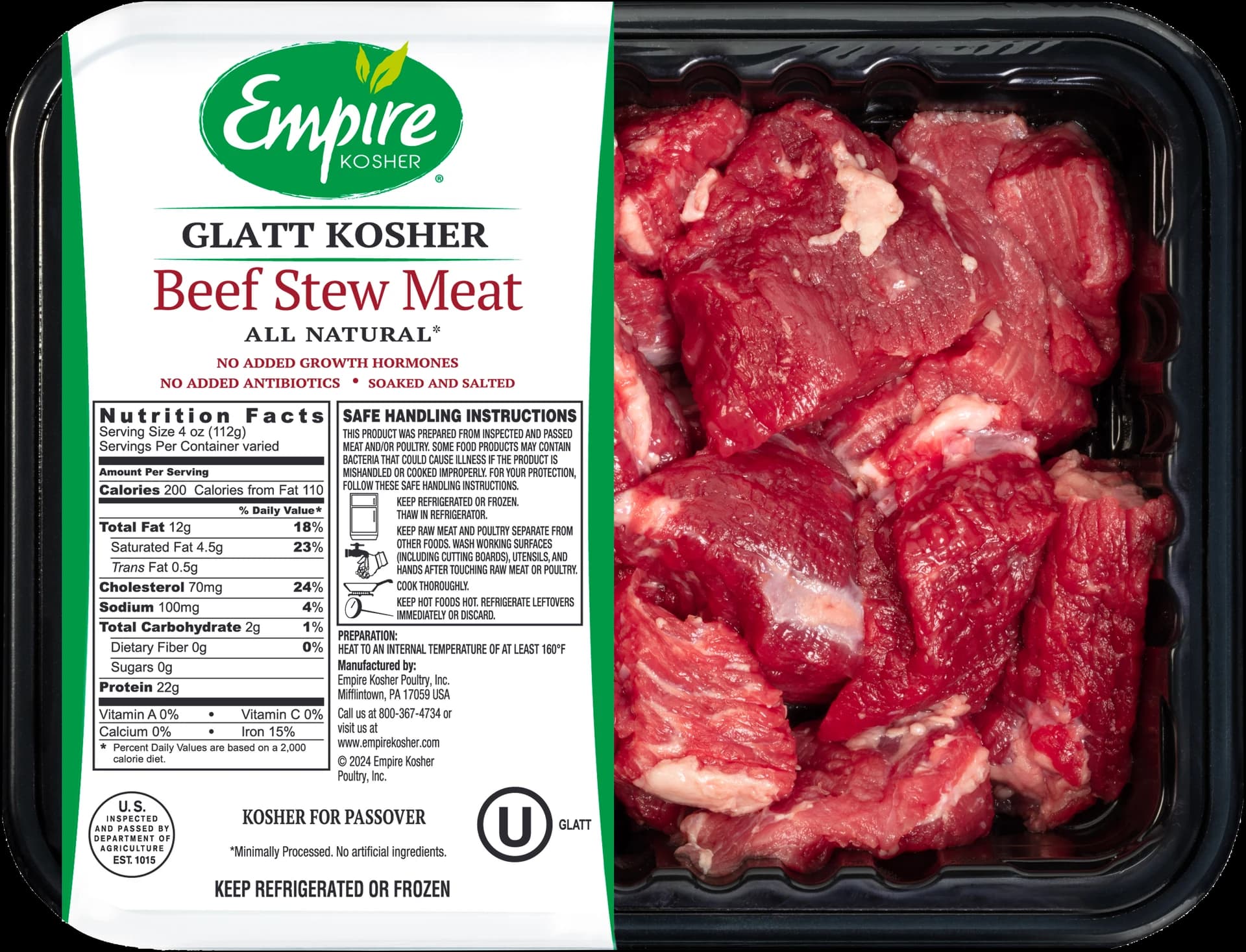 Beef Empire Kosher Stew Beef Glatt — product image