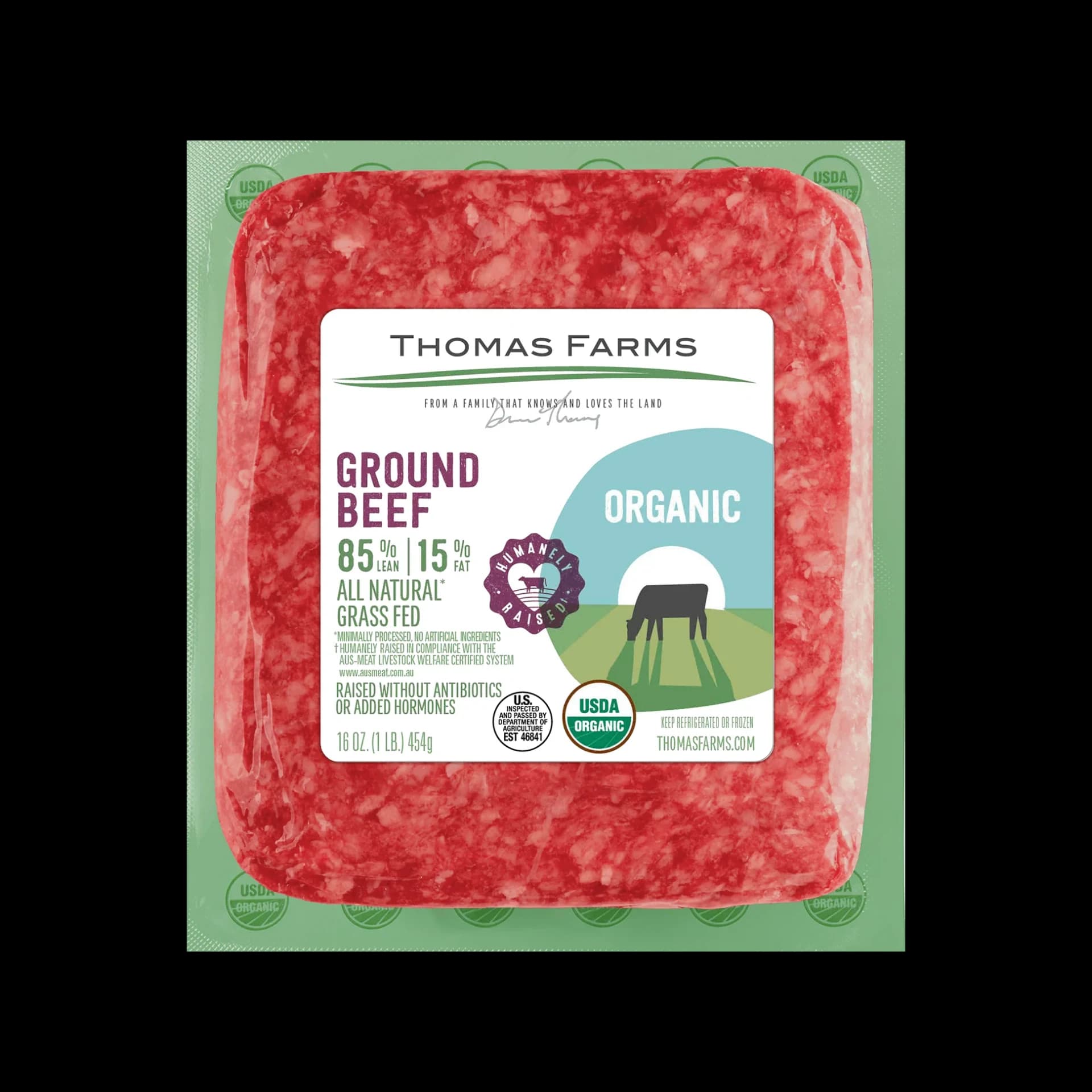 Thomas Farms Organic 85% Lean Grass Fed Ground Beef — product image 2