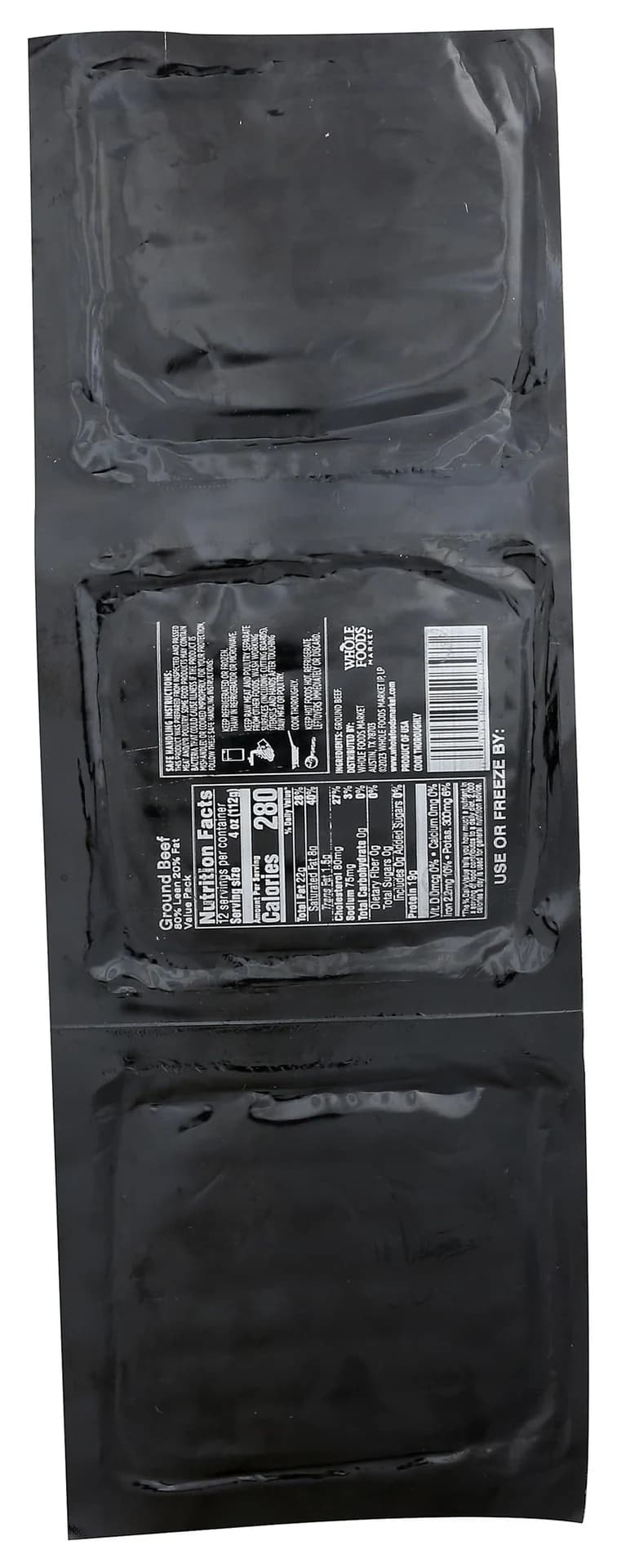 365 by Whole Foods Market Ground Beef 80% Lean/20% Fat Value Pack, 48 OZ — product image 3