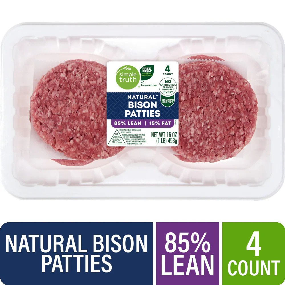 Simple Truth 85/15 Natural Bison Patties — product image 1