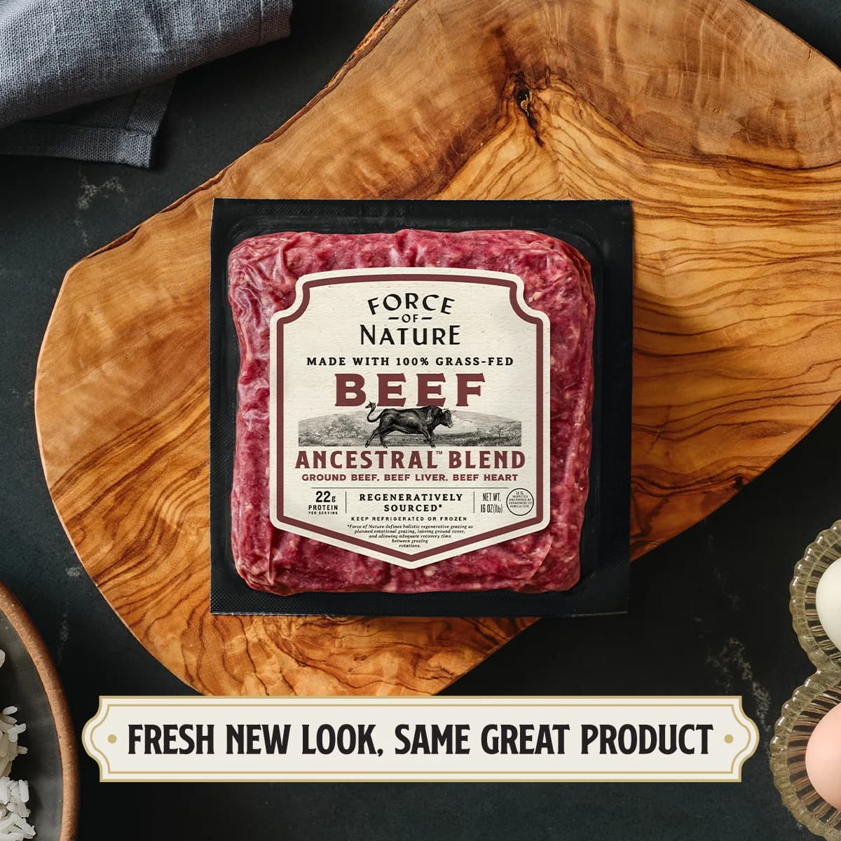 Force Of Nature Meats 100% Grass Fed Ancestral Blend Ground Beef — product image 3