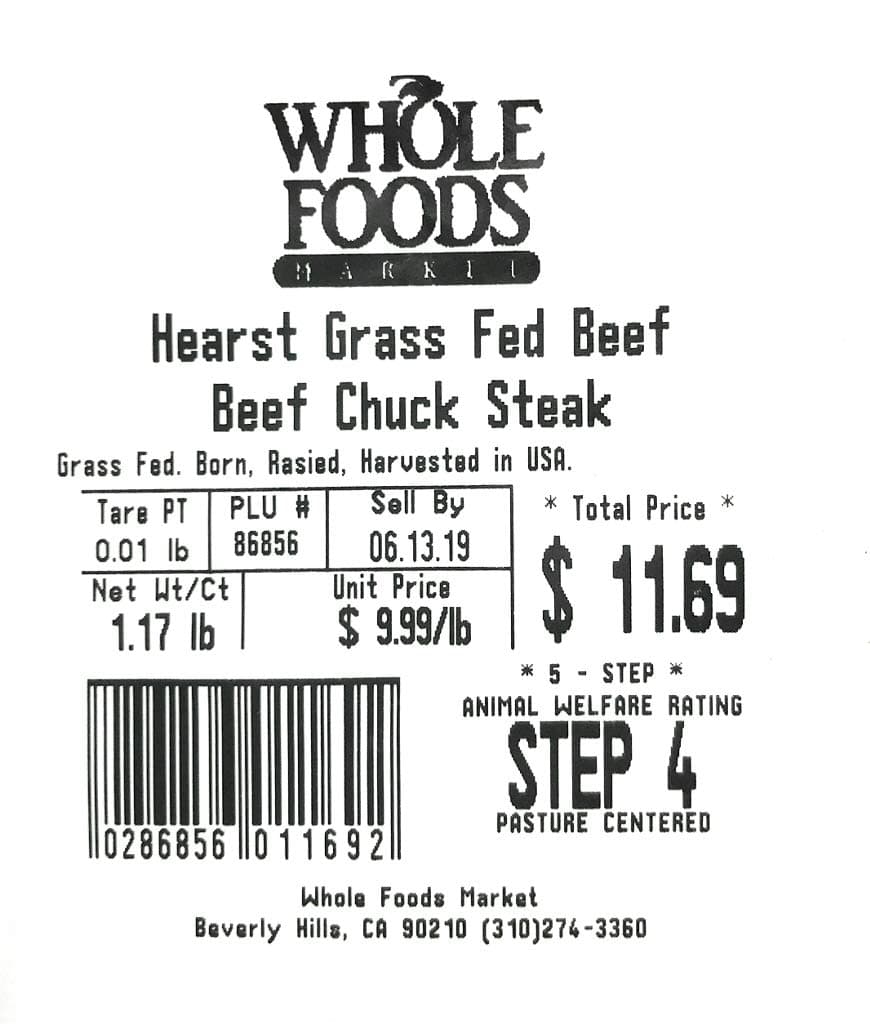 Hearst Ranch Boneless Beef Chuck Steak — product image 1