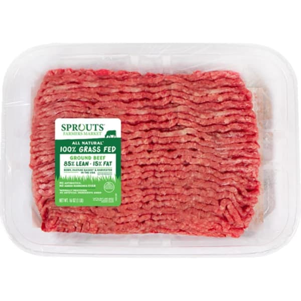 Sprouts 100% Grass-Fed 85% Lean Fresh Ground Beef — product image 1