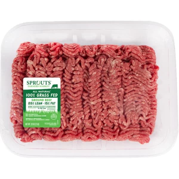Sprouts 100% Grass-Fed 85% Lean Fresh Ground Beef Value Pack — product image 1
