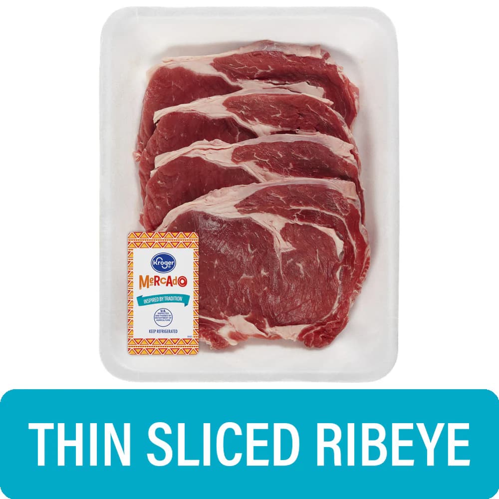 Kroger Mercado Thin Sliced Beef Ribeye Steak — product image 2