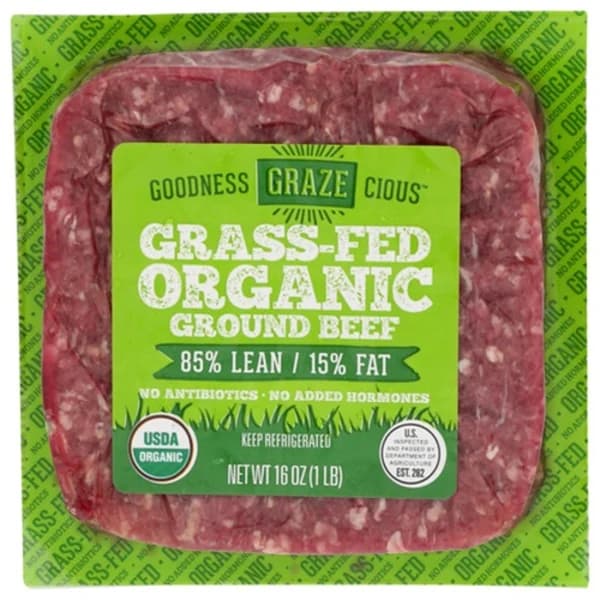 Goodness Grazecious Organic Grass-Fed 85% Lean Fresh Ground Beef — product image 1