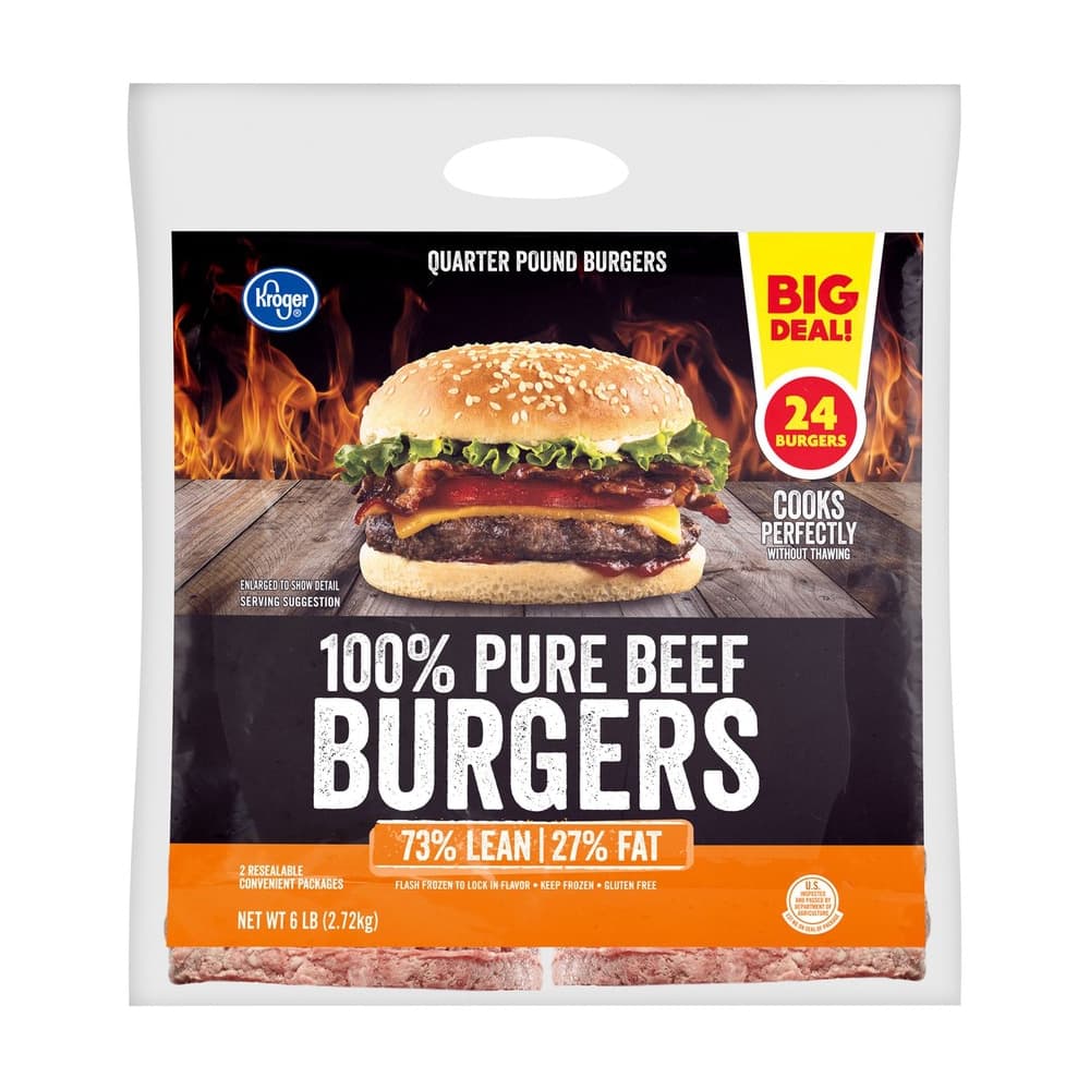 Kroger® 73% Lean 100% Pure Beef Quarter Pound Burgers BIG Deal! — product image 3
