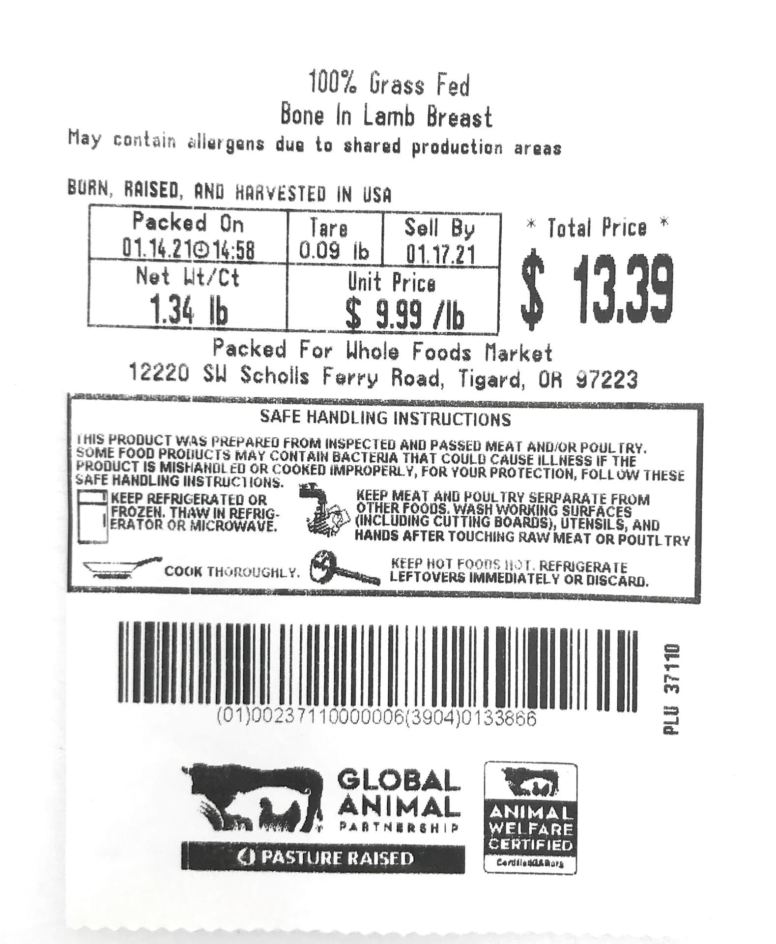 Cattail Creek Bone-In Lamb Breast — product image 1