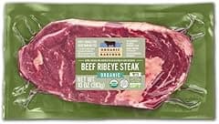 Organic Rancher, Organic Beef Ribeye Steak Boneless, 100% Grass Fed & Grass Finished, USDA Organic, Pasture Raised Free Range, G.A.P. Step 4, 10 oz — product image 3